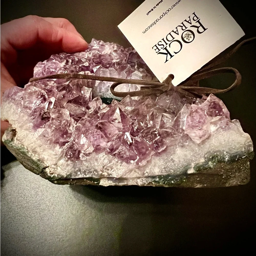 Amethyst Candle Holder “Rock Paradise” Hand-Crafted Authentic Made in Brazil NWT - Picture 9 of 12